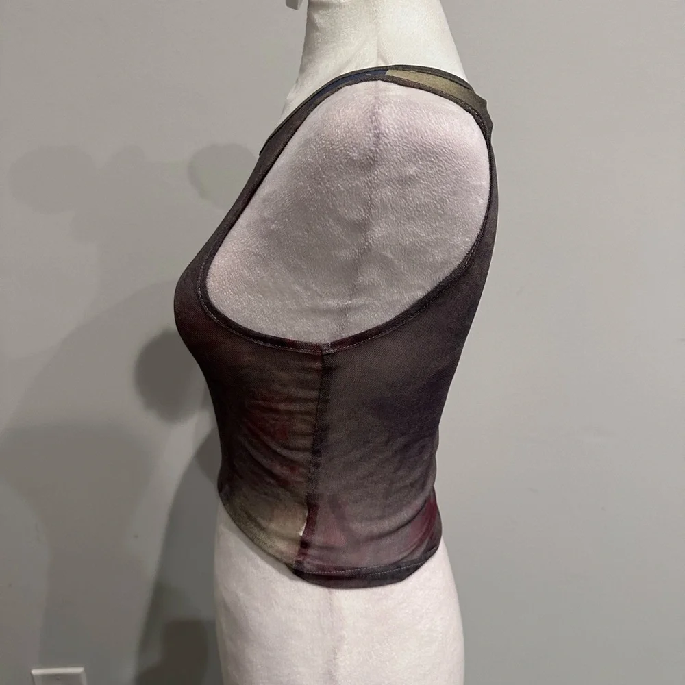 Tiger Mist sheer/mesh tank top - Picture 2 of 5